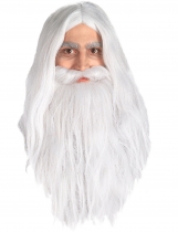 Deguisement Perruque et barbe Gandalf Seigneur des Anneaux homme 