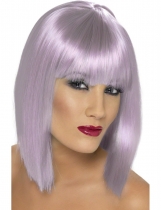 Perruque carré mi-long violette pâle femme accessoire