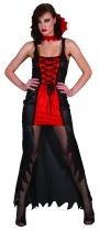 Déguisement vampire femme rouge et noir Halloween 