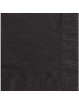 20 Serviettes en papier noires 33 x 33 cm accessoire