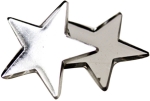 10 Mini miroirs étoiles argentés 3 x 3 cm accessoire