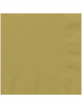 20 Serviettes en papier dorées 33 x 33 cm accessoire
