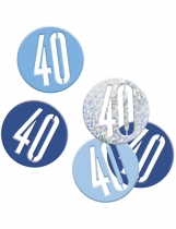 Confettis Bleu Gris Age 40 Ans accessoire