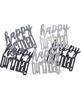 Deguisement Confettis gris/noir Happy Birthday 