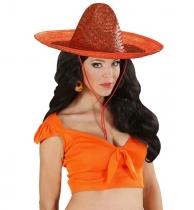 Deguisement Sombrero mexicain orange adulte 