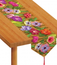 Deguisement Chemin de table fleur d'hibiscus Hawaï 28 cm x 1,8 m Vaisselles Jetables