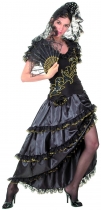 Deguisement Déguisement danseuse de flamenco femme noir et doré Femme