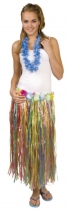 Deguisement Jupe longue multicolore Hawaï femme Collier Hawaïen et Pagne
