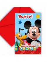 Deguisement 6 invitations carton Mickey Mouse 