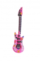 Deguisement Guitare gonflable rose adulte 