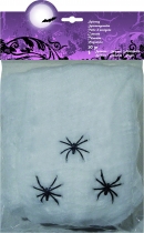 Décoration toile d'araignée blanche avec araignées 20 g Halloween accessoire