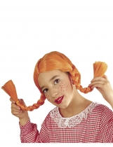 Perruque tresses orange fille accessoire