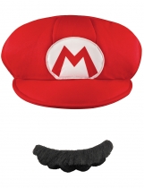 Deguisement Casquette et Moustache Mario Adulte 