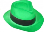Deguisement Chapeau gangster vert fluo adulte 