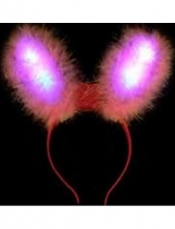Oreilles de lapin roses LED accessoire