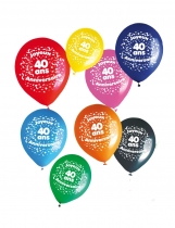 Sachet 8 ballons 40 ans accessoire