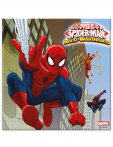 Deguisement 20 Serviettes en papier Spiderman Web-Warriors 33 x 33 cm 