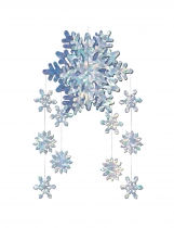 Décoration à suspendre Flocons de neige prismatiques 3-D accessoire
