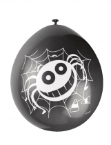 10 Ballons en latex araignées Halloween noirs et oranges 30 cm accessoire