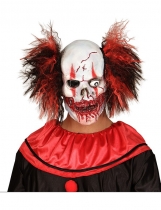 Masque latex clown rouge sanglant adulte Halloween accessoire