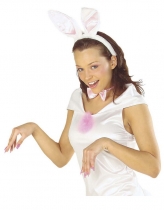 Deguisement Kit lapin blanc et rose adulte 