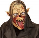 Masque vampire zombie avec cheveux adulte Halloween accessoire