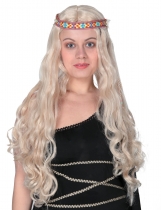 Deguisement Perruque longue hippie blonde femme Femmes