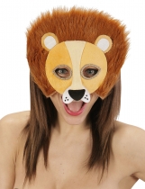 Demi masque peluche lion adulte accessoire