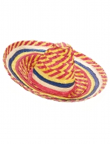 Deguisement Sombrero mexicain multicolore adulte CowBoy, Sombrero, Paille