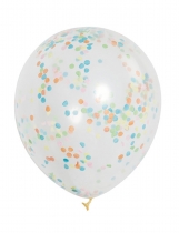 Deguisement 6 Ballons en latex transparents avec confettis colorés 30 cm Ballons