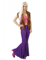 Pantalon disco violet femme 