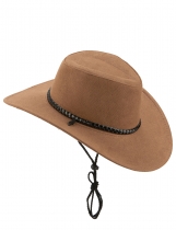 Deguisement Chapeau cowboy luxe marron en suede adulte CowBoy, Sombrero, Paille