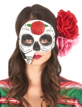 Masque asymétrique Dia de los Muertos adulte accessoire