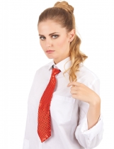 Deguisement Cravate rouge à sequins adulte Cravate et Noeud Papillon