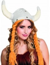 Chapeau viking avec tresses adulte accessoire