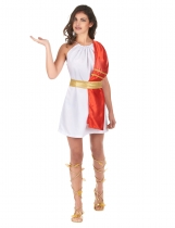 Deguisement Déguisement romaine rouge et or femme 