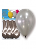 Deguisement 12 Ballons argentés métallisés 30 cm 