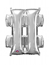 Deguisement Ballon aluminium géant Symbole # argent 83 cm Ballons