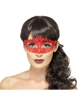 Masque dentellé rouge femme accessoire