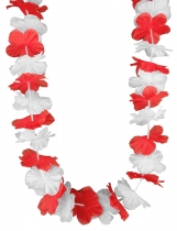 Deguisement Collier hawaï supporter rouge et blanc adulte 