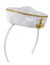 Deguisement Serre-tête mini chapeau marin blanc femme 