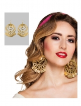 Boucles d'oreilles danseuse orientale dorées femme accessoire