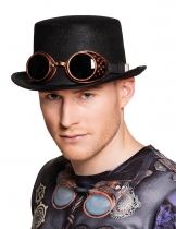 Chapeau avec lunettes adulte Steampunk accessoire