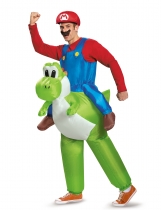 Deguisement Déguisement gonflable Mario sur Yoshi Nintendo® adulte 