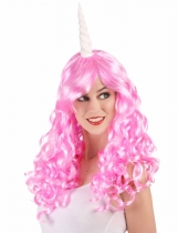 Deguisement Perruque licorne rose femme 