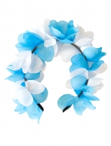 Couronne de fleurs bleu et blanche accessoire