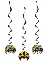 Deguisement 3 Décorations spirale à suspendre Batman 
