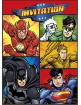 Deguisement 8 Cartes d'invitation et enveloppes Justice League 