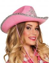 Chapeau princesse cowboy rose femme accessoire