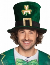 Deguisement Chapeau haut de forme trèfle doré adulte Saint Patrick 